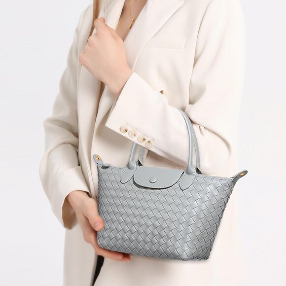 Women's Faux Leather Tote Large Capacity Crossbody Elegant Travel Fashion - Picture 3 of 7